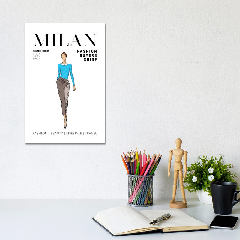 Milan Italian Fashion by Design Harvest - Wrapped Canvas Print, 20.32 cm H x 30.48 cm W