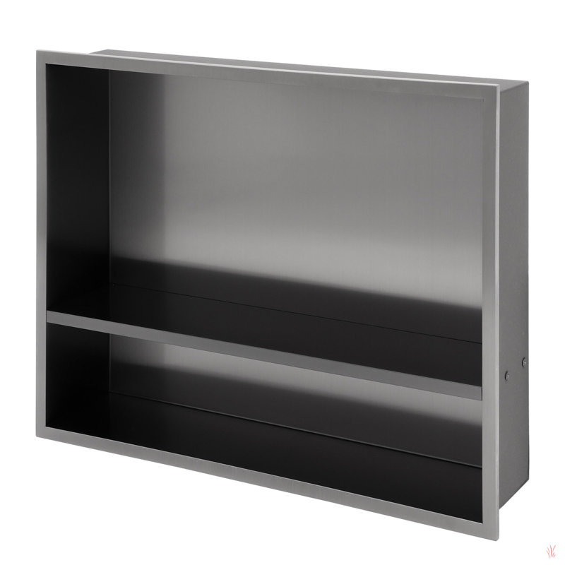 Niche de douche en acier inoxydable, noir bronze industriel, H 4,03 po x l 19,09 po x P 15,09 po, Noir satiné