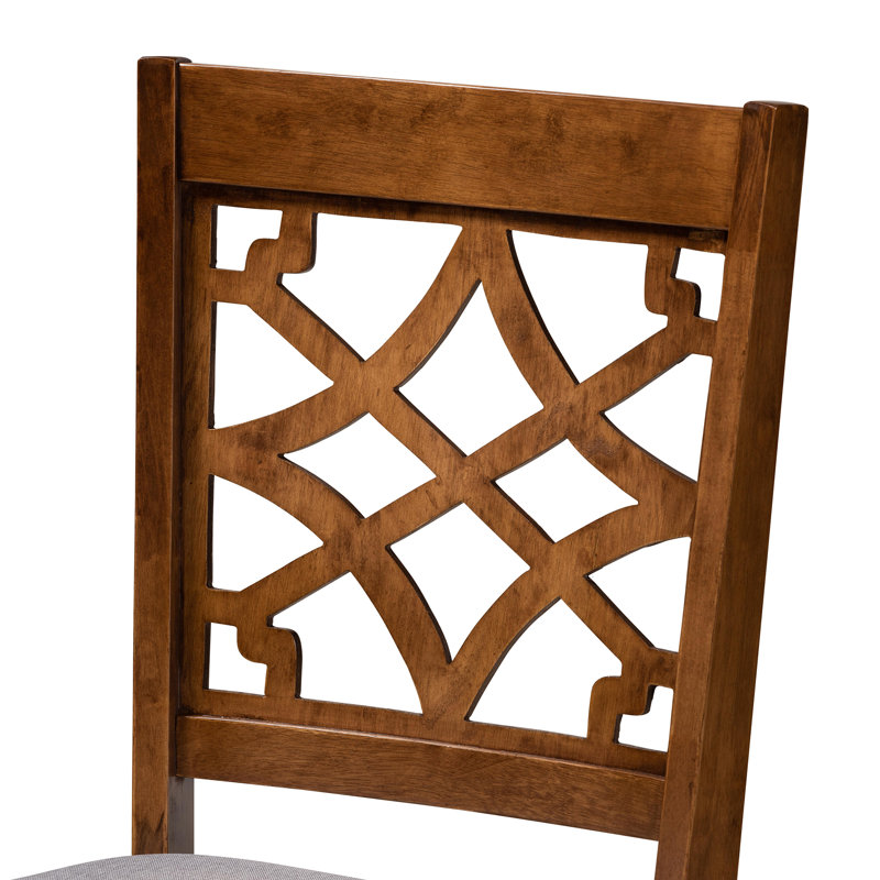 Paulding Grey Fabric Upholstered 5-Pc Dining Set in Walnut Finish, 37.4'' H X 18.1'' W X 20.3'' D