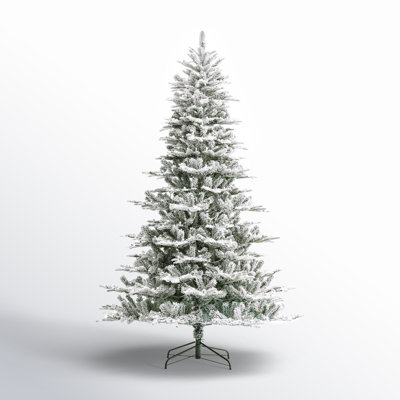 Herolinda Easy Set-Up Pre-Lit Flocked Artificial Fir Christmas Tree