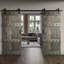 Porte de grange coulissante double en bois de pin avec trousse de quincaillerie Castle Series-82520896-60983664