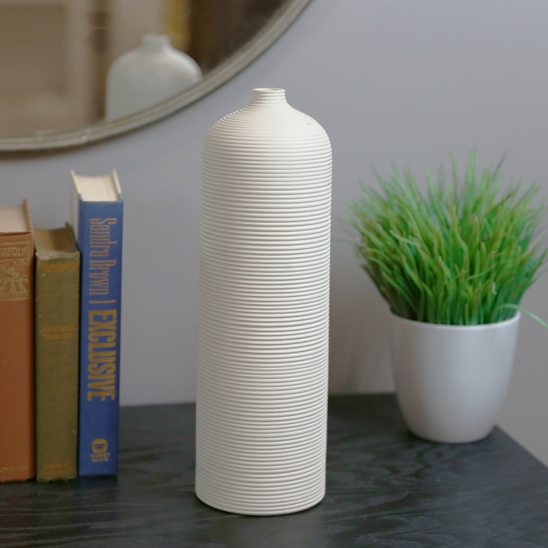 Ceramic Table Vase, White