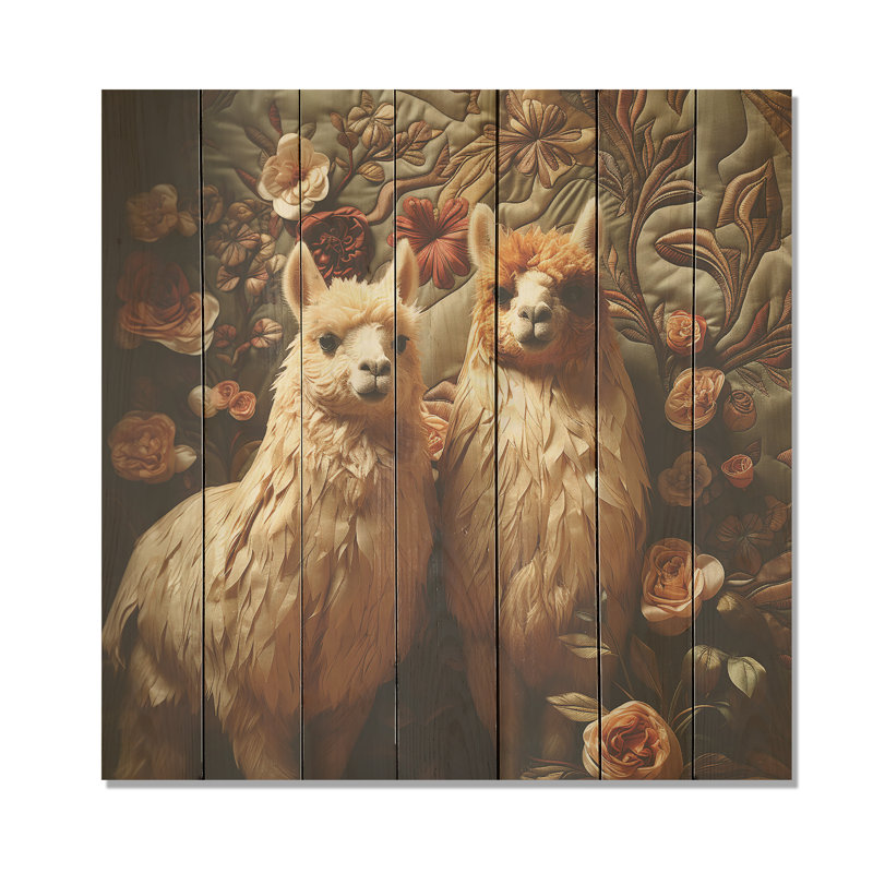 Floral Floral Alpaca Portrait, H 15 po x l 15 po