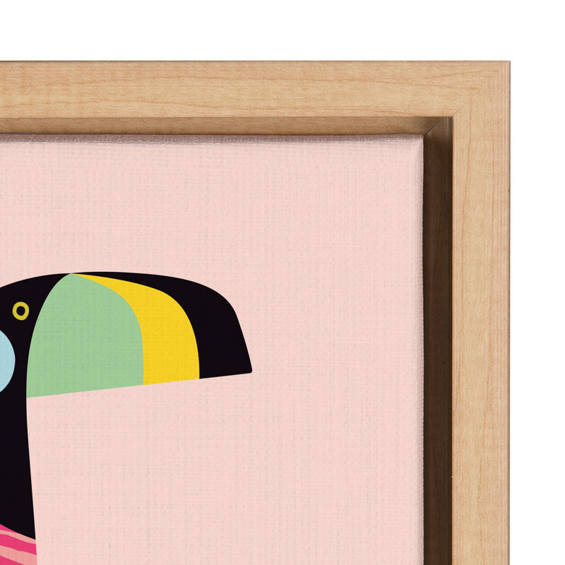«Mid Century Modern Tropical Toucan» par Rachel Lee, 3 oiseaux, reproduction d'art sur toile encadrée