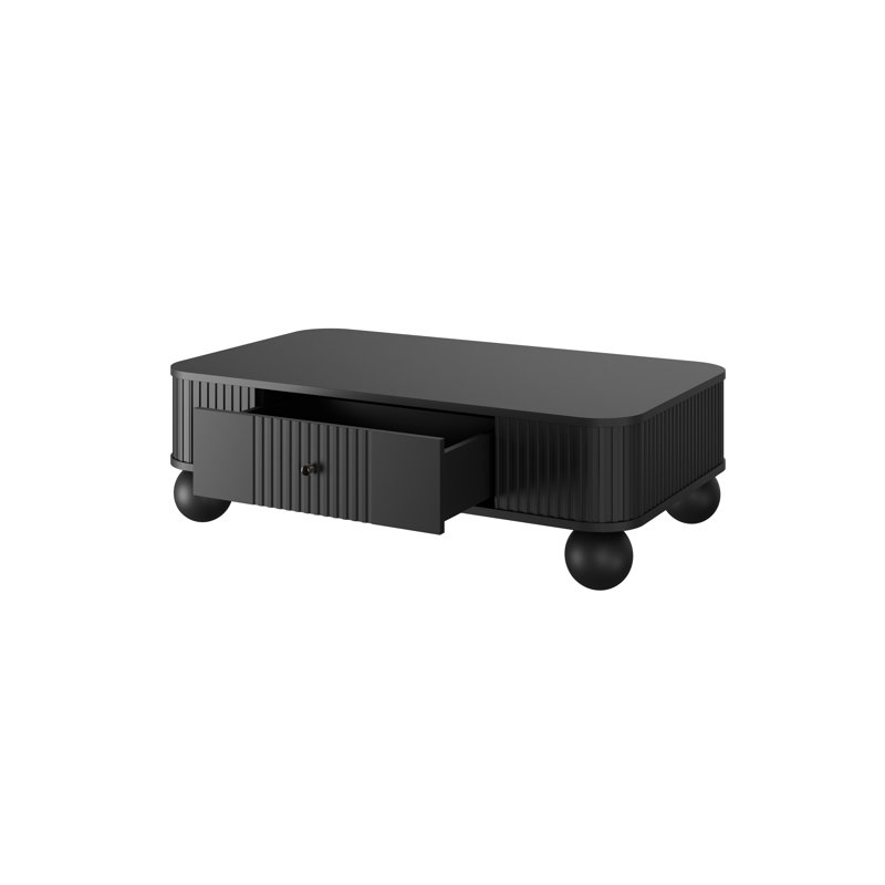 Dayzee Coffee Table with Storage, Black/Black Top/Black Base