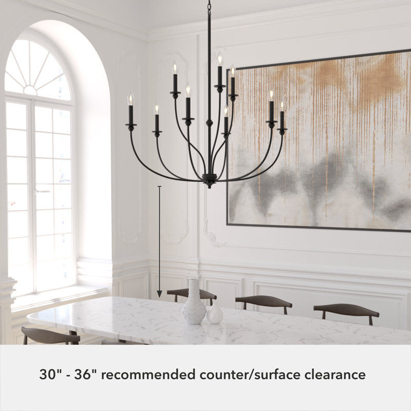 Hunter Southcrest 9 Light 2 Tier Chandelier Ceiling Light Fixture, Black