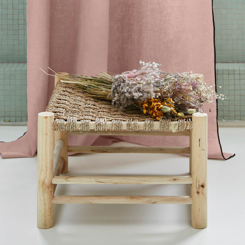 Carlina Pencil Pleat Semi Sheer Sliding Curtain, Width 350 x Drop 280cm, Pink