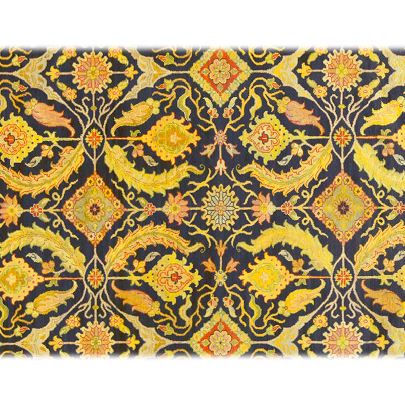 High-Quality Hand-Knotted Black Area Rug