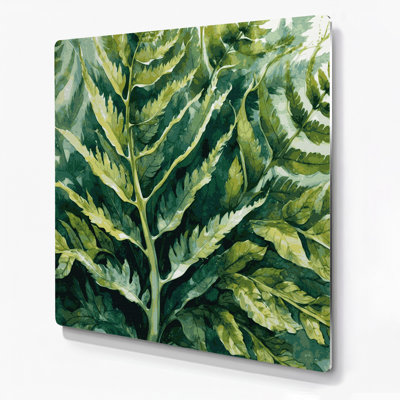 Botanical Sensitive Fern Green Metal Wall Art