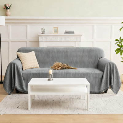 Housse de canapé en chenille réversible avec frange à pampille, protecteur modulaire en L lavable pour animaux de compagnie et familles, housse extensible pour plusieurs types de meubles