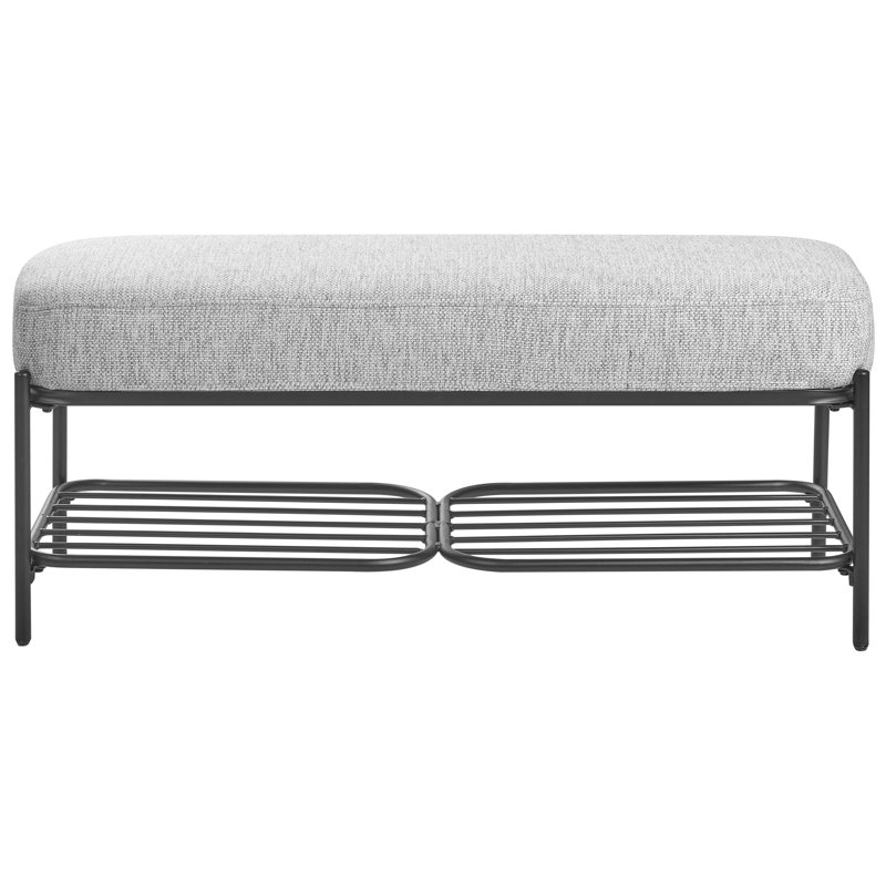 Shoe Bench Allishia Fabric, Grey