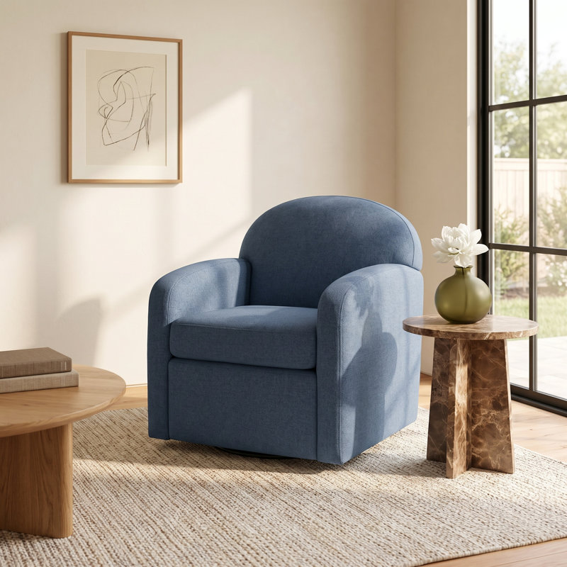 Johanna Makhan Swivel Chair, Blue