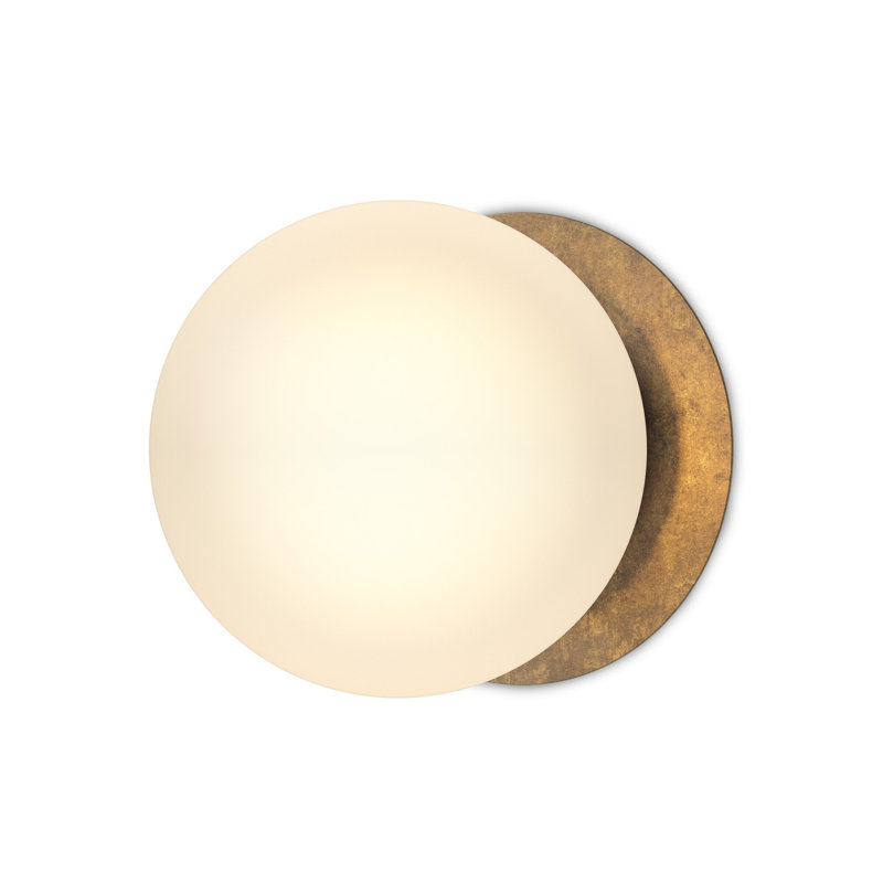 Pulsar 1 - Light Flush Mounted Sconce, 7.75" H x 7.75" W x 8.5" D, Heritage Bronze Brass