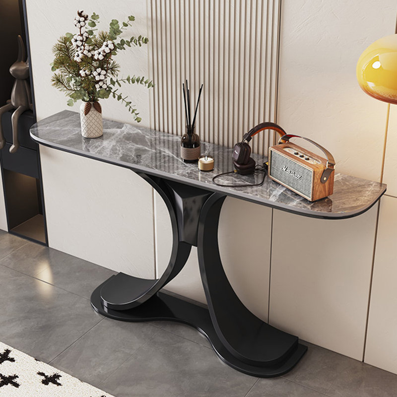 Console légère et luxueuse, H 31,5 po x l 59 po x P 11,8 po, Noir, Gris