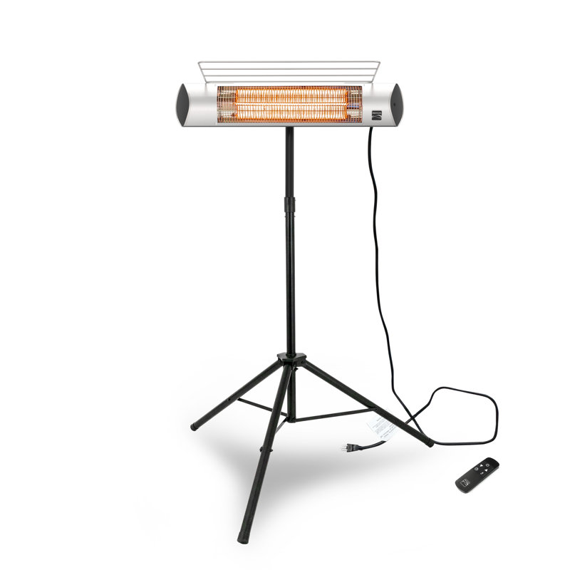 Kenmore Electric Patio Heater with Tripod and Remote, Silver
