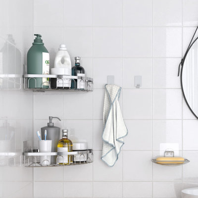 Longstreet Adhesive Stainless Steel Shower Shelf