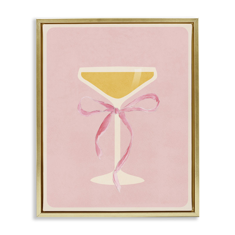Cadre flottant en verre Champagne Party, design par Lucille Price, H 31 po x l 25 po, Cadre flottant métallique doré