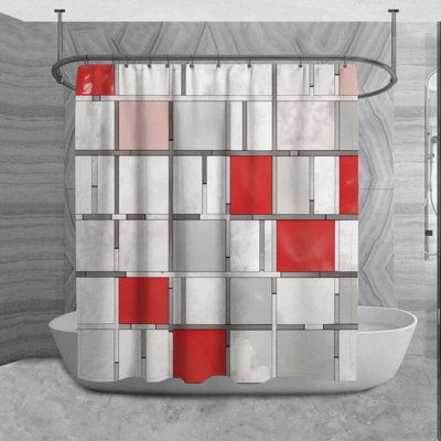 Langsdon Geometric Shower Curtain