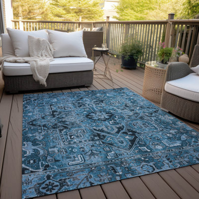Mexia Washable Oriental Indoor / Outdoor Rug