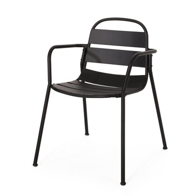 Modern Patio Bistro In Matte Black Iron With A Stable Base Stylish Practical Seat Design For