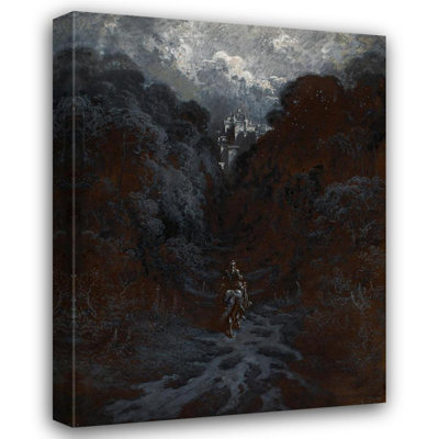 "Sir Lancelot Approaching the Castle of Astolat" by  Gustave Doré - Gallery Wrap Canvas Wall Art