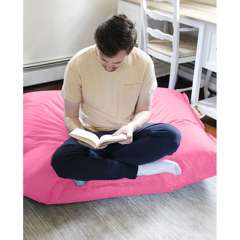 Premium Pink Garden Bean Bag Chair, 39.4 x 39.4 x 7.9 inches | 100% Waterproof Polyester, 100% Original Bead Styrofoam Filling | Hidden Double Zipper, Maximum Weight Capacity 440 lbs | Perfect for Modern Outdoor Entertainment
