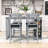 Devra 5-Piece Dining Set, Counter Height Wooden Table with 3-Tier Storage and Upholstered Chairs-1270613528