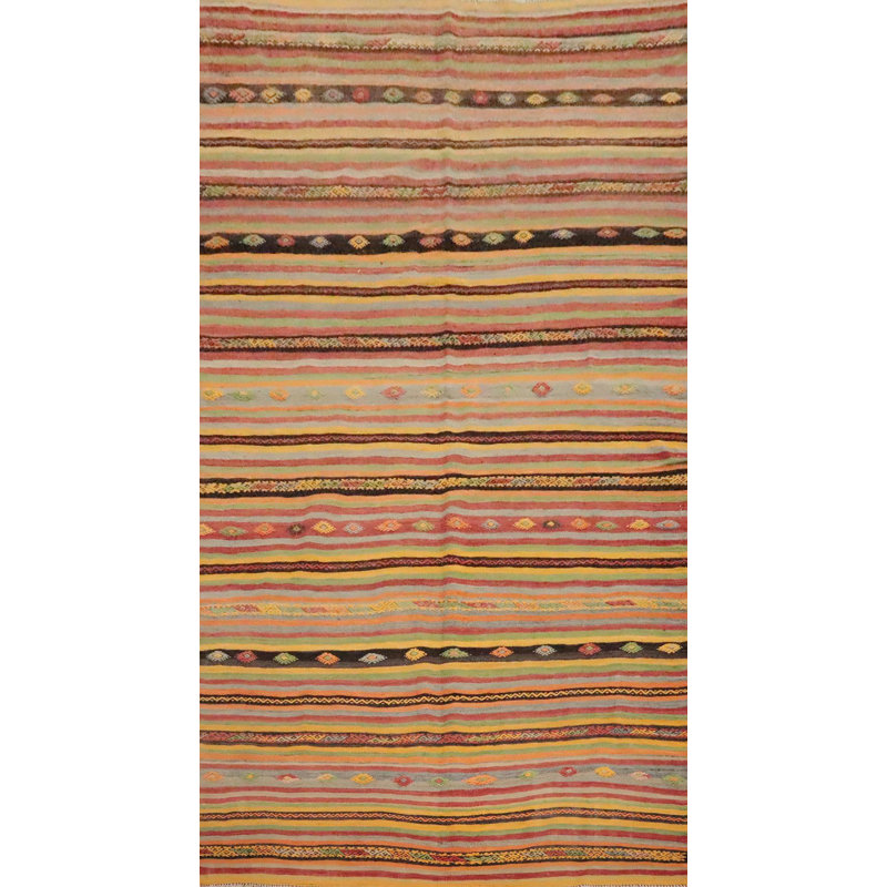 Tapis rayé en laine 5 x 5