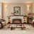 90-Inch Wide Fireplace TV Stand with 36-Inch Insert and LED Lights – Mantel Media Console for TVs Up to 100 Inches-733282115