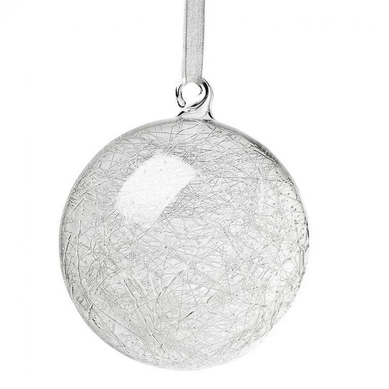 Ornement boule avec fils de verre