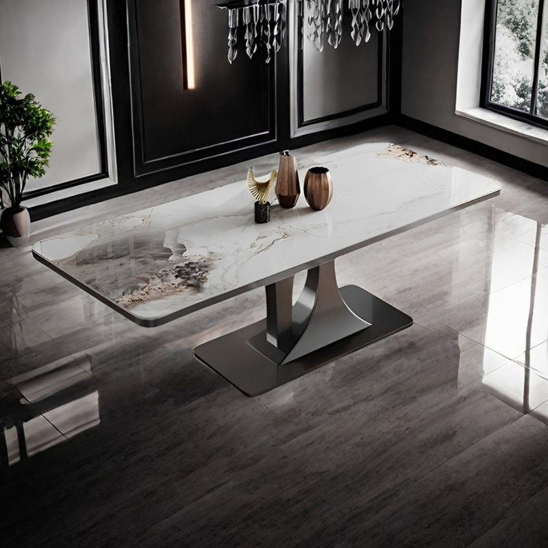 Ensemble de table de salle à manger rectangulaire et chaises, H 29,52 po x L 70,86 po x l 35,43 po