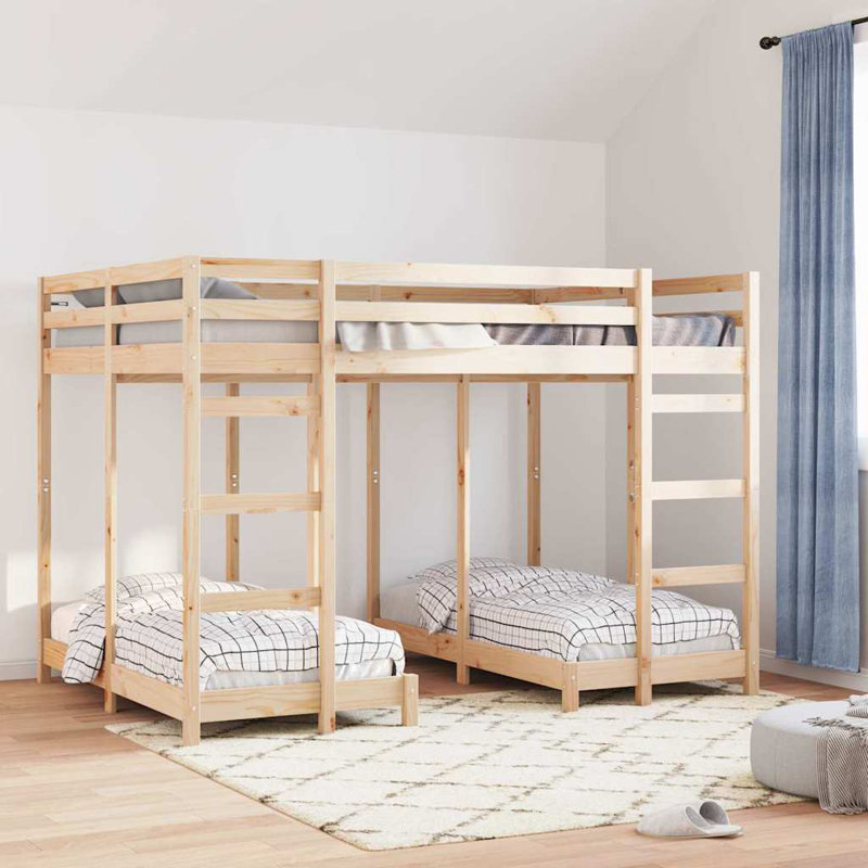 Bunk Bed, Brown, European Double (140 x 200 cm)
