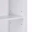 Armoire de rangement pour salle de bain avec 2 portes, tiroirs, tablettes réglables et trois tablettes ouvertes - Fabrication en MDF durable