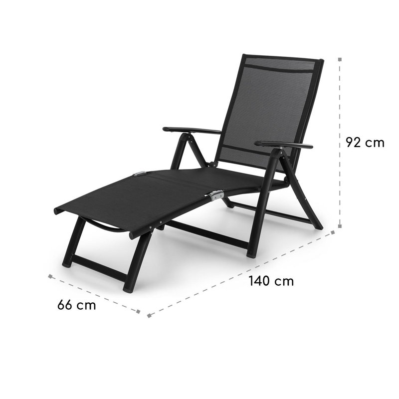 140cm Long Reclining Single Chaise, Anthracite
