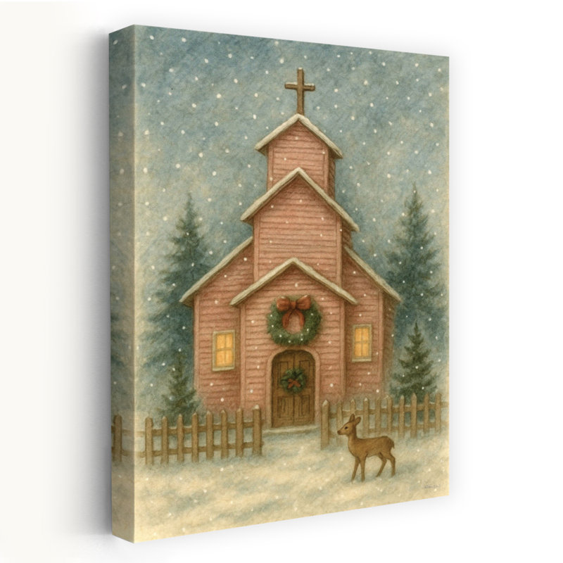 Christmas Church - Print, 45.72cm H x 30.48cm W