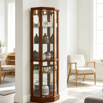 Vitrine d'angle à 6 tablettes Curio Cabinet