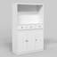 Armoire de rangement blanche 74,2 po avec 3 tiroirs, rangement inférieur, tablette ouverte et crochet utilitaire