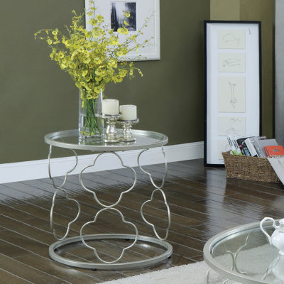 Triston Glass Top End Table