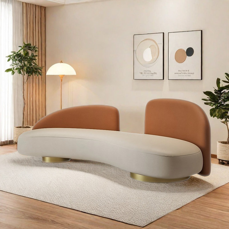 Canapé de luxe simple à lumière simple, H 33,46 po x l 94,49 po x P 35,43 po