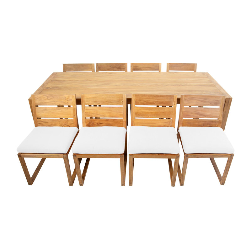 Venice 9 - Piece Solid Wood Dining Set, Navy