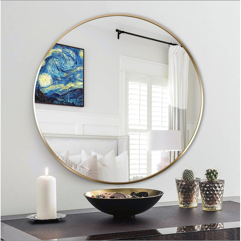 Miroir mural pour salle de bain, Doré, 24 po X 24 po
