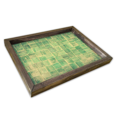 Elegant Serving Tray, 100% MDF & Pine Wood Frame, 11.8 x 15.7 inches | Durable 2.7mm Thickness, Perfect for Home Entertaining & Breakfast in Bed | Stylish Design, Lightweight & Easy to Clean