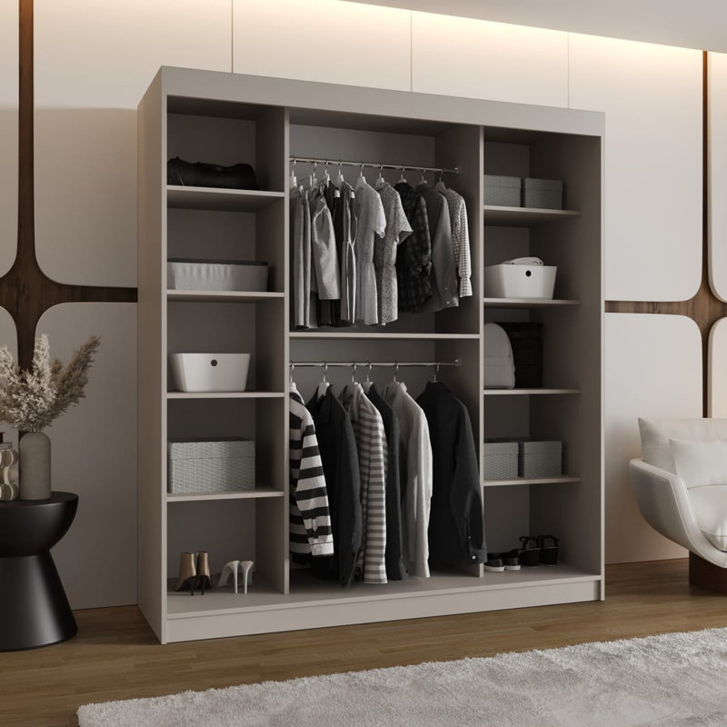Sylina 2 Door Manufactured Wood Wardrobe, Cashmere