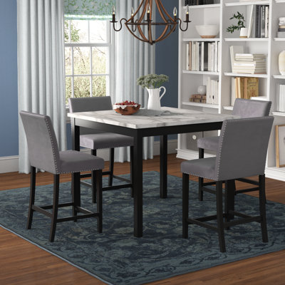 Annuziata 4 - Person Faux Marble Top Four Leg Dining Set