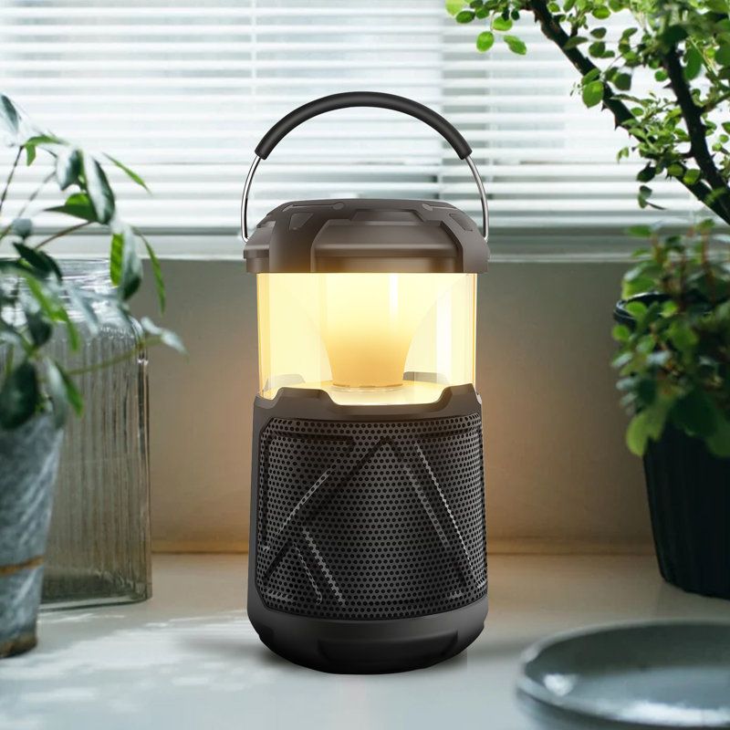 Haut-parleur portatif Bluetooth pour lanterne d'extérieur, Noir