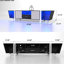 Console de télévision avec rangement de 71,78 po de profondeur et plusieurs lumières DEL multicolores noires en forme de biplane, centre de divertissement moderne pour 60 à 69 pouces