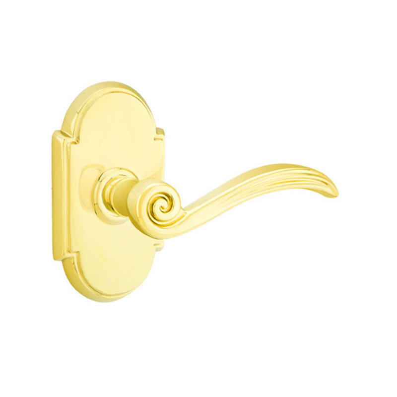 Poignée de porte Elan Passage (Hall & Closet) avec rosette, Gauche, Laiton poli à vie