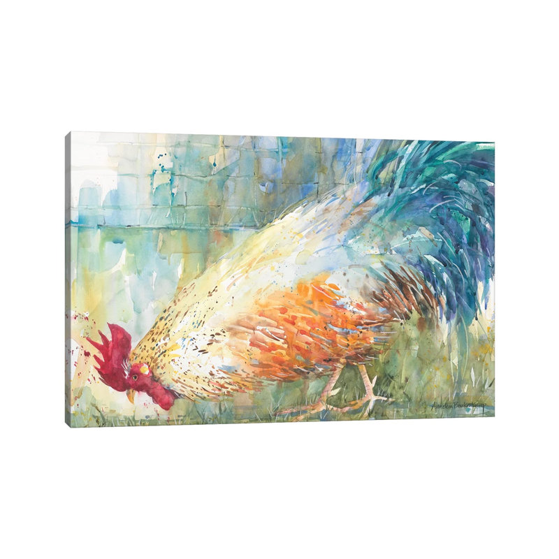 Feathered Forager by Annelein Beukenkamp - Wrapped Canvas Painting, 20.32 cm H x 30.48 cm W
