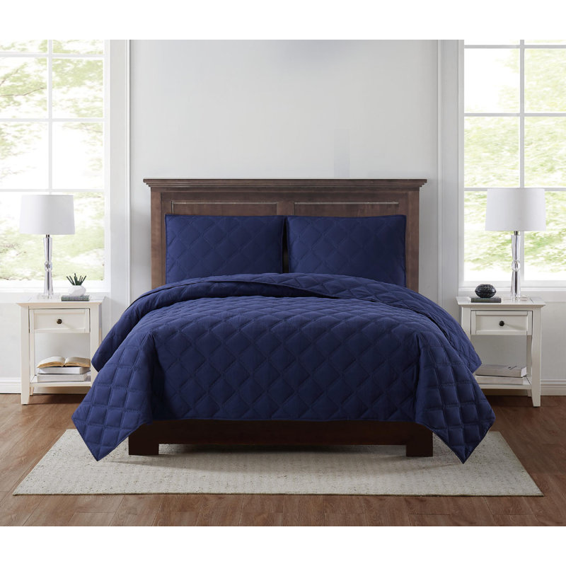 Everyday Quilt, Twin XL Quilt + 1 Sham, Navy