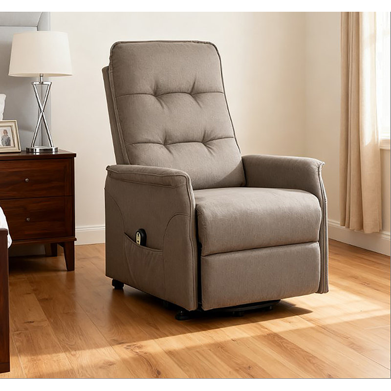 Fauteuil électrique pour personnes âgées, avec télécommande, poches latérales, assemblage rapide, Café